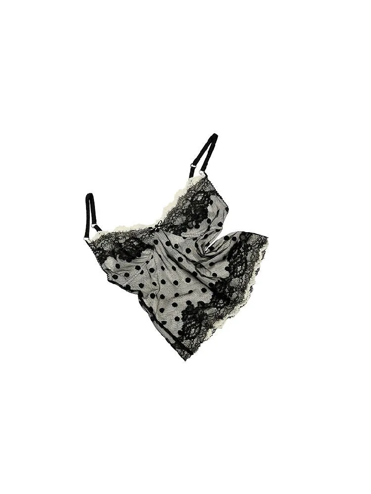 Double Layer Polka Dot Lace Inner Tops【s0000011587】
