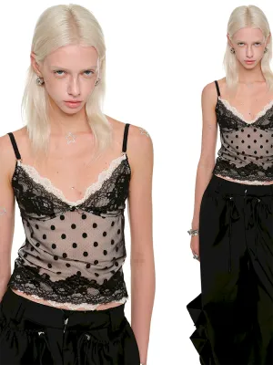 Double Layer Polka Dot Lace Inner Tops【s0000011587】