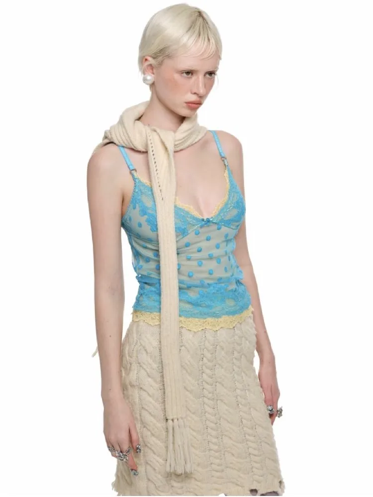 Double Layer Polka Dot Lace Inner Tops【s0000011587】