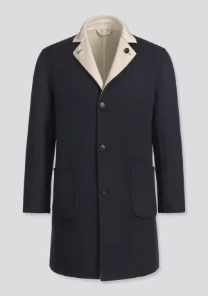 Double Sided white and blue Cashmere Winter Coat