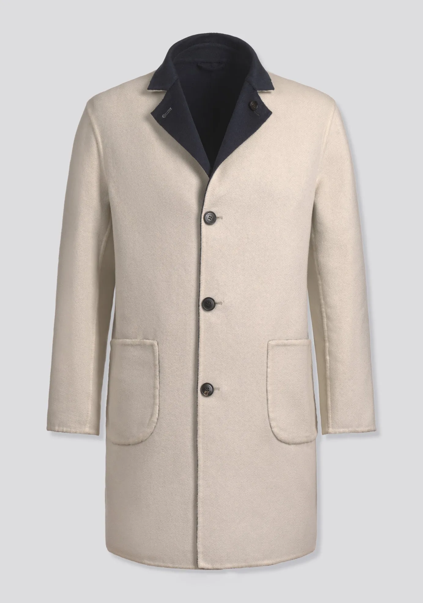 Double Sided white and blue Cashmere Winter Coat