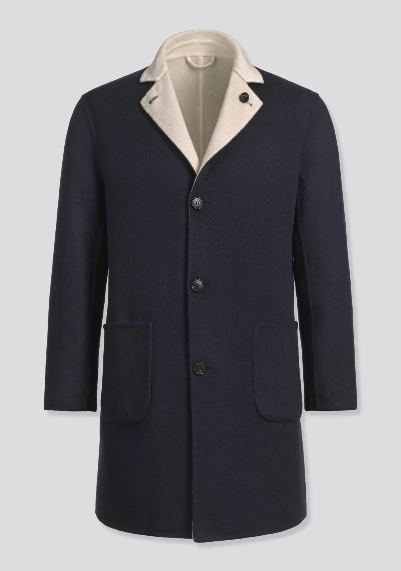 Double Sided white and blue Cashmere Winter Coat