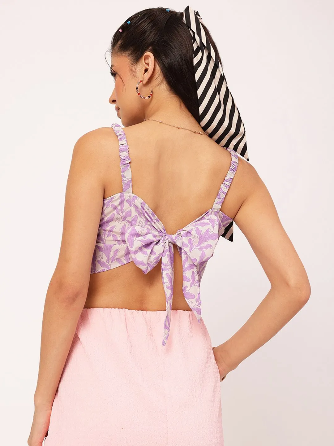 DressBerry Feminine Fusion Bow Strappy Crop Top