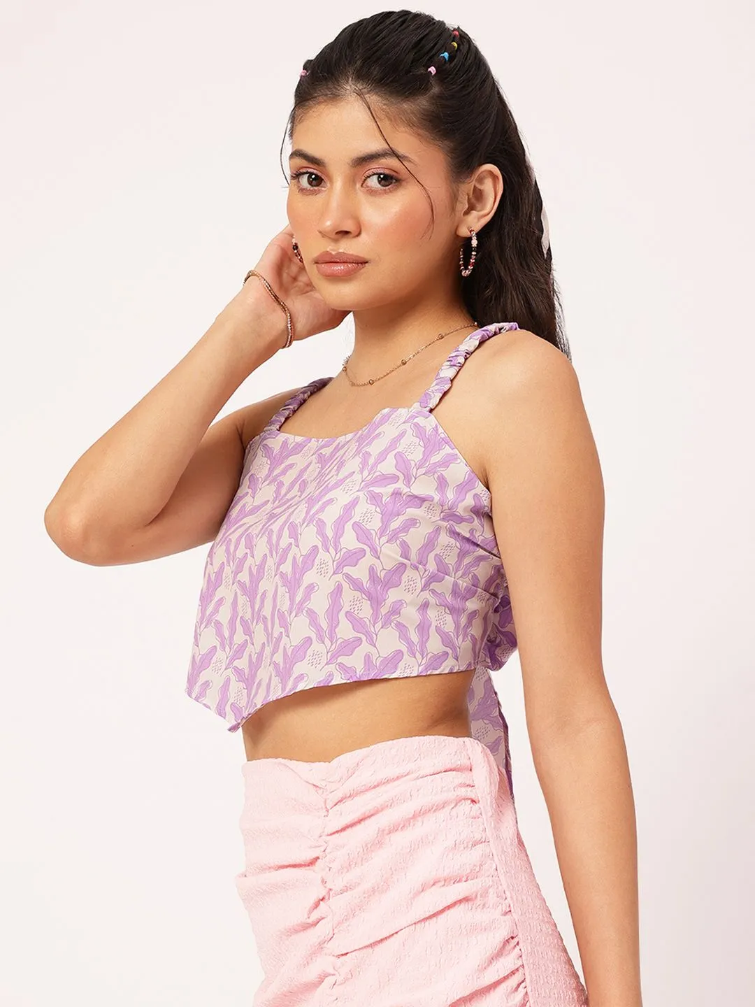 DressBerry Feminine Fusion Bow Strappy Crop Top