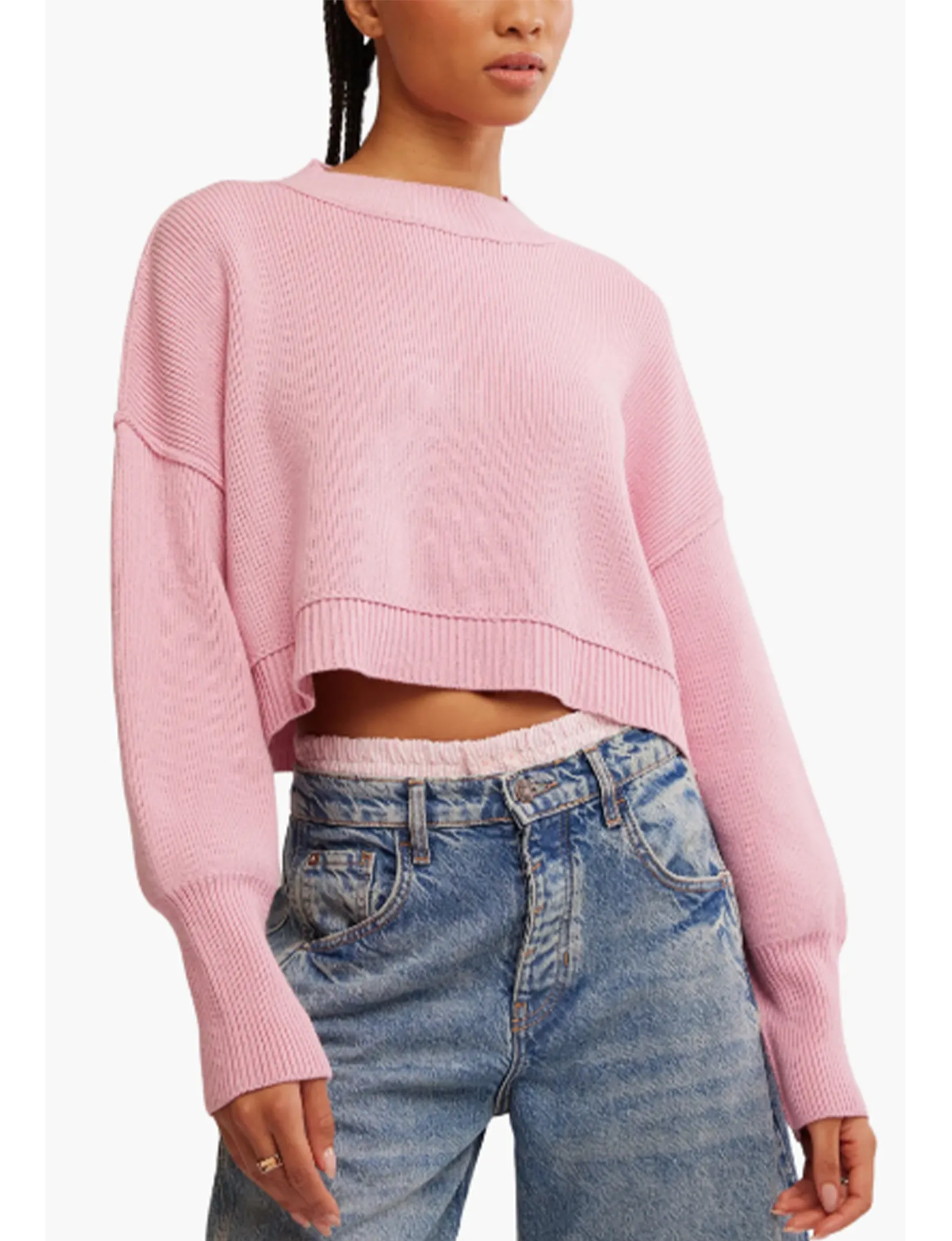 Easy Street Cropped Pullover, Lollipop
