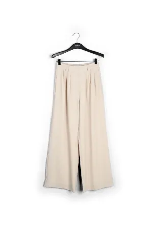 Ecru wide-leg pants