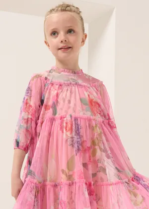 Eleanor Floral Print Mesh Dress