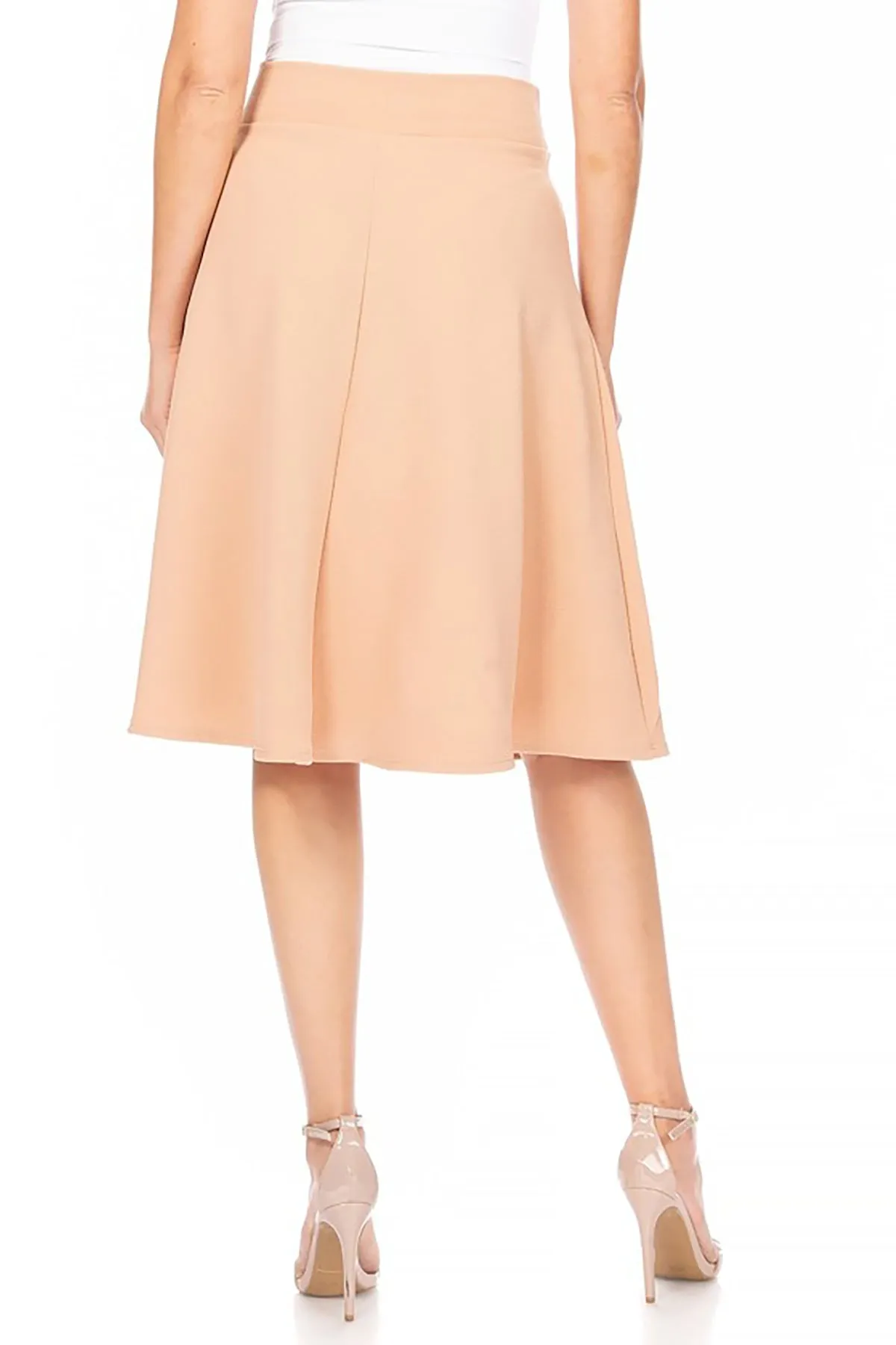 Elegant A-Line Midi Skirt - High Waist with Bow Tie Detail S500 $9Each