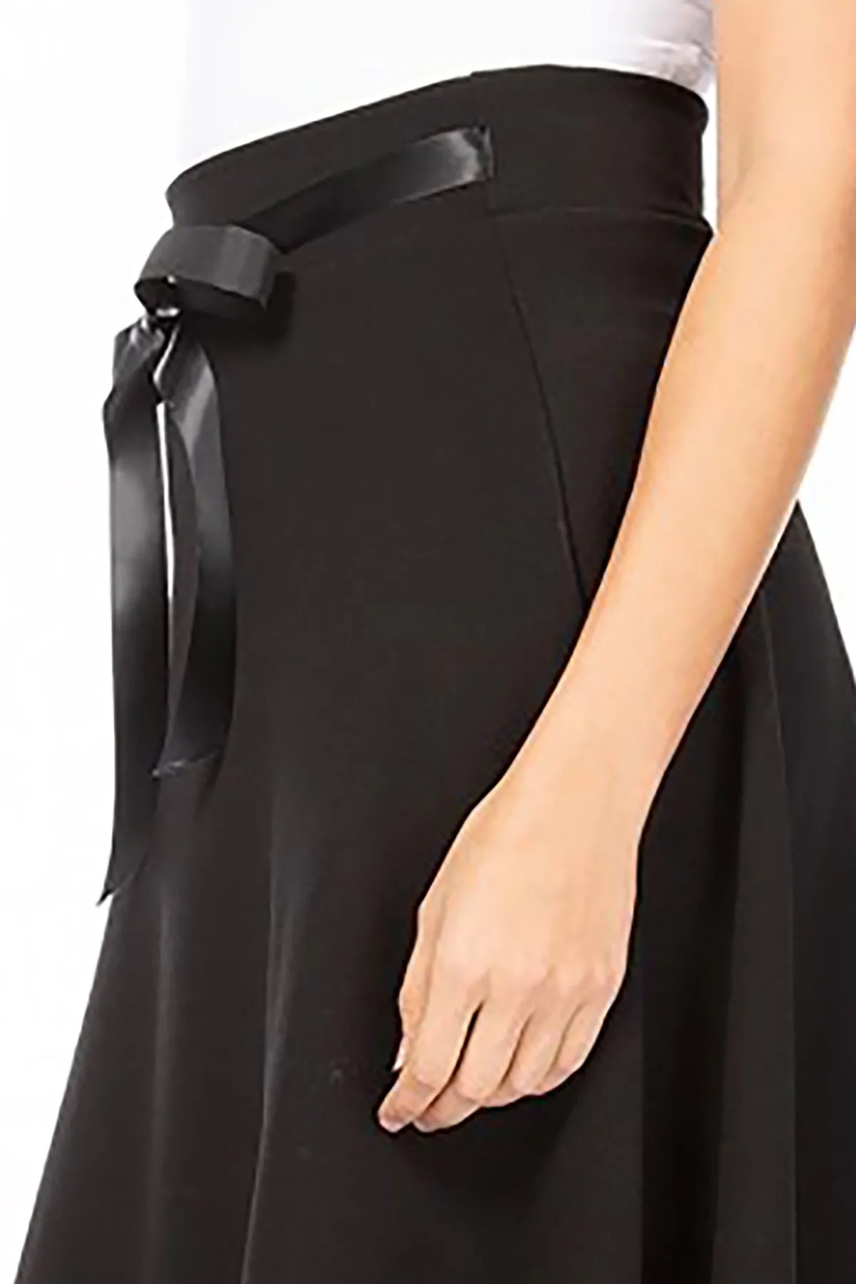 Elegant A-Line Midi Skirt - High Waist with Bow Tie Detail S500 $9Each