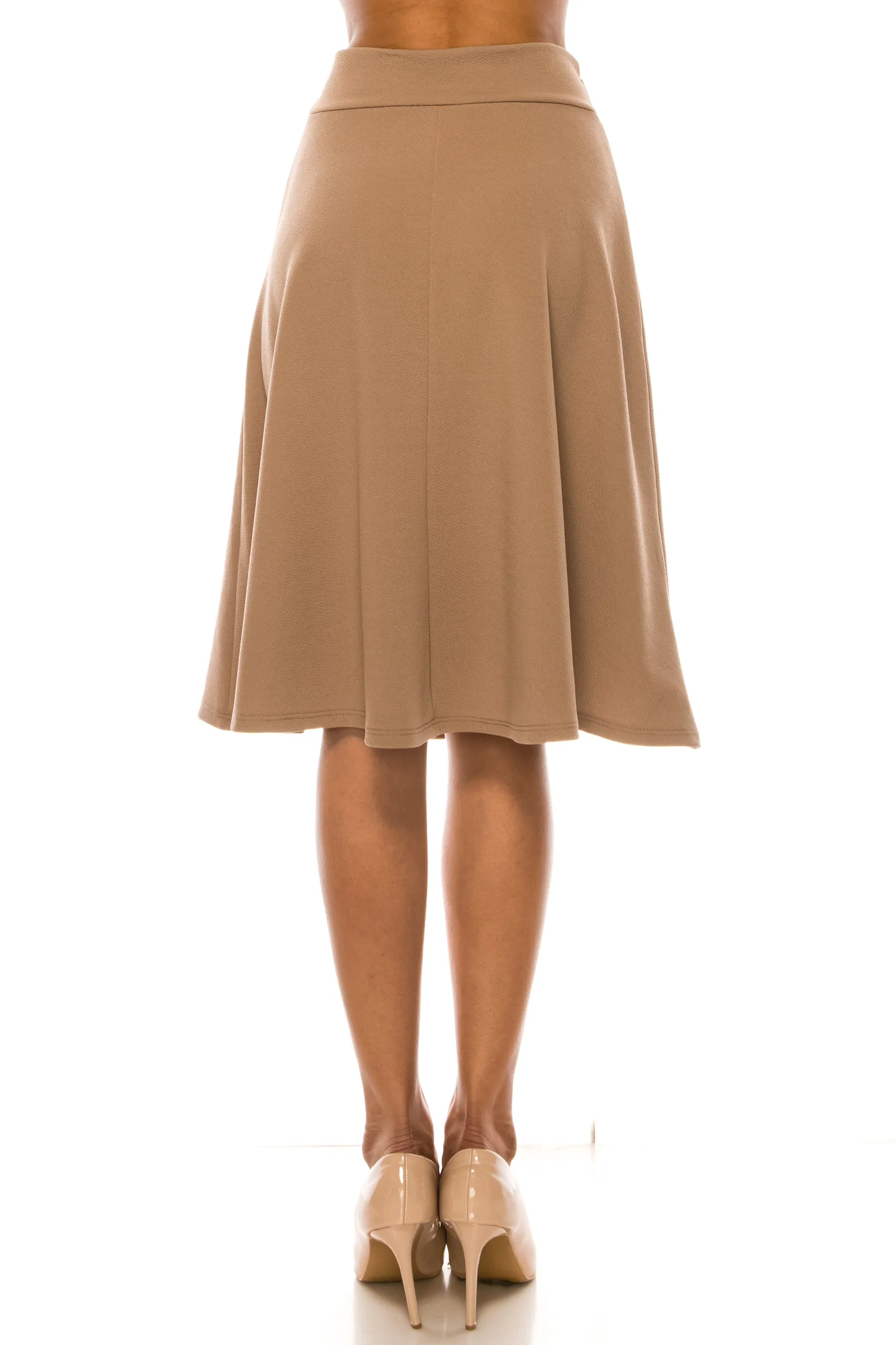 Elegant A-Line Midi Skirt - High Waist with Bow Tie Detail S500 $9Each