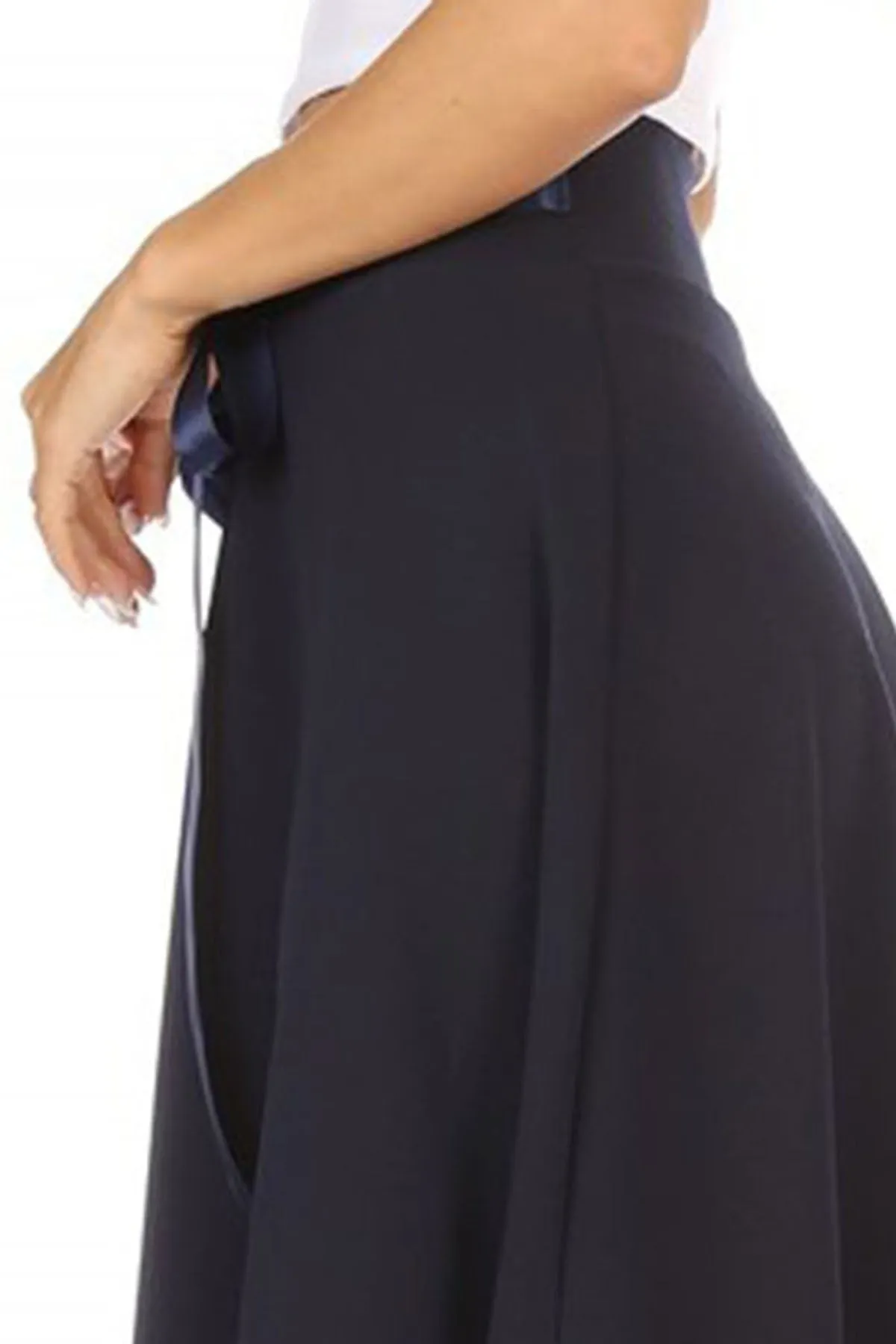 Elegant A-Line Midi Skirt - High Waist with Bow Tie Detail S500 $9Each