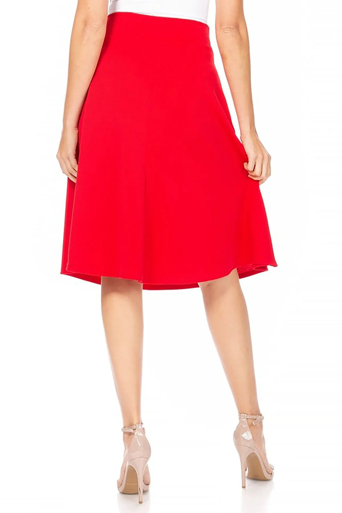 Elegant A-Line Midi Skirt - High Waist with Bow Tie Detail S500 $9Each