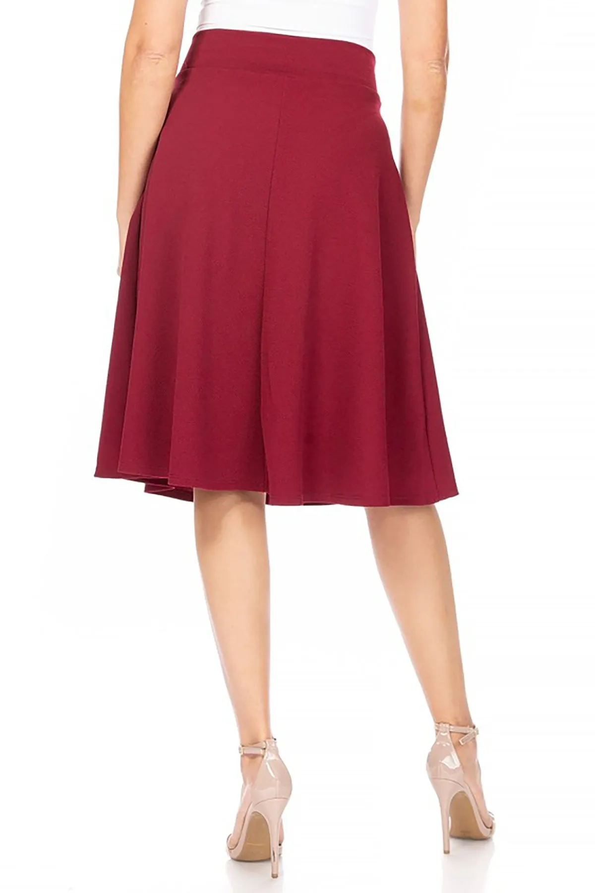 Elegant A-Line Midi Skirt - High Waist with Bow Tie Detail S500 $9Each