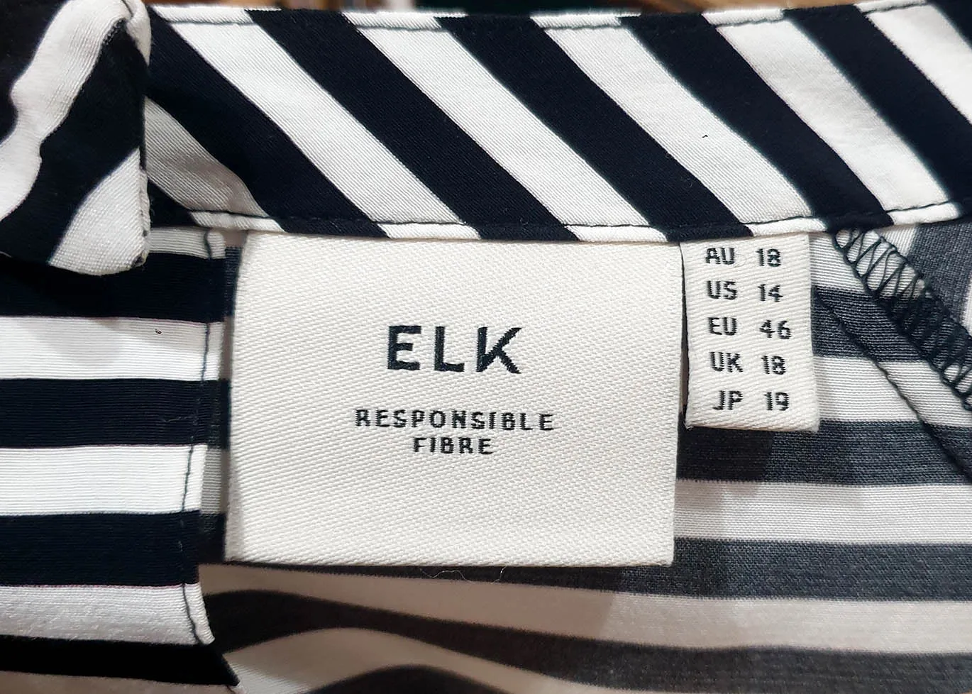 Elk striped top size 18