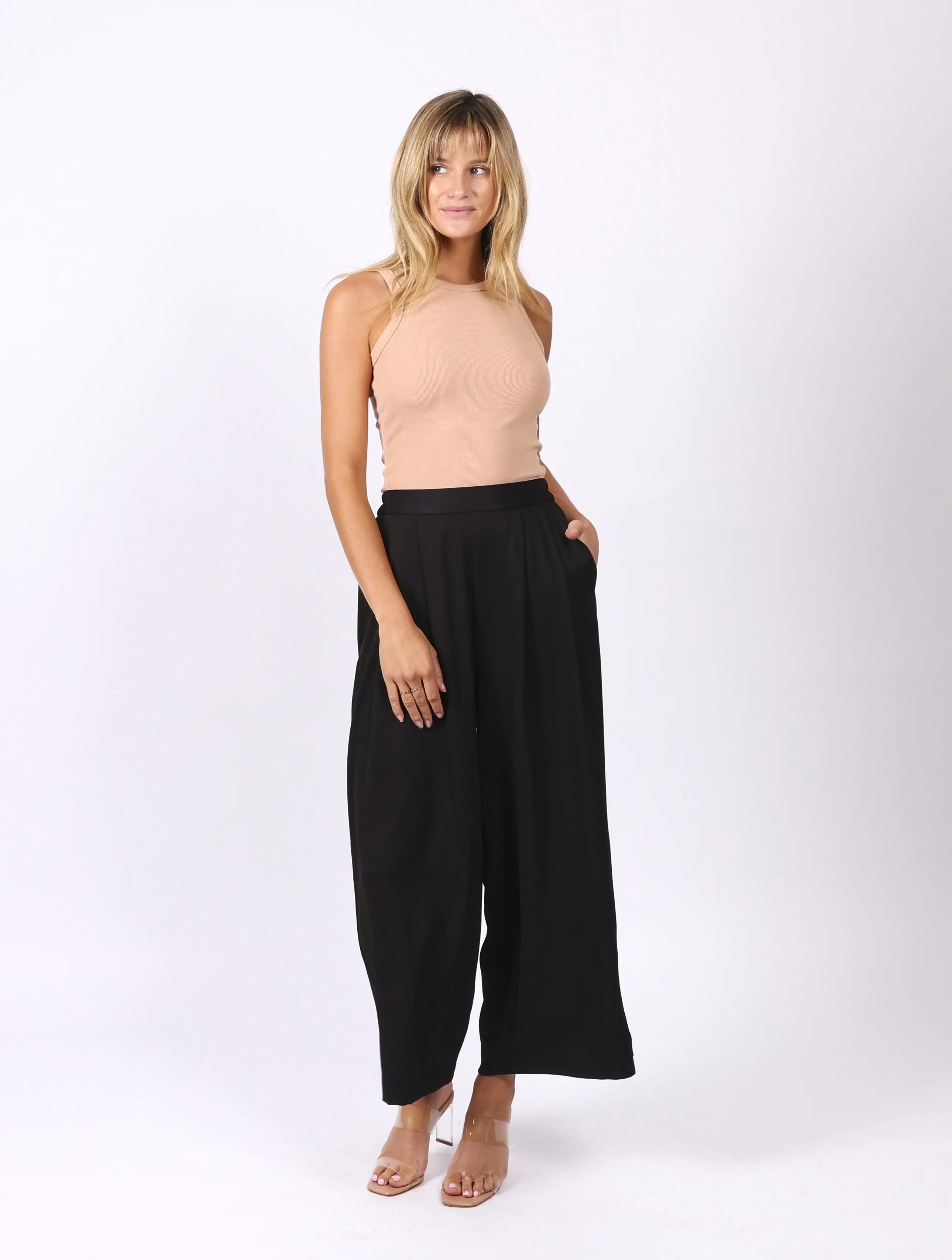 Ella Wide Leg Pant - Black