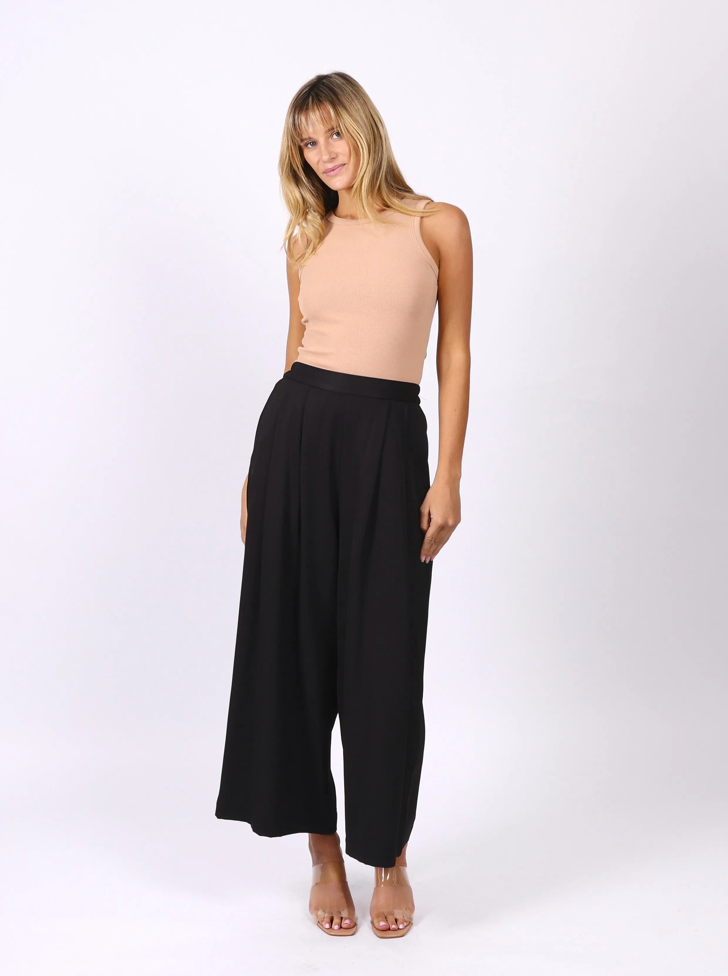 Ella Wide Leg Pant - Black