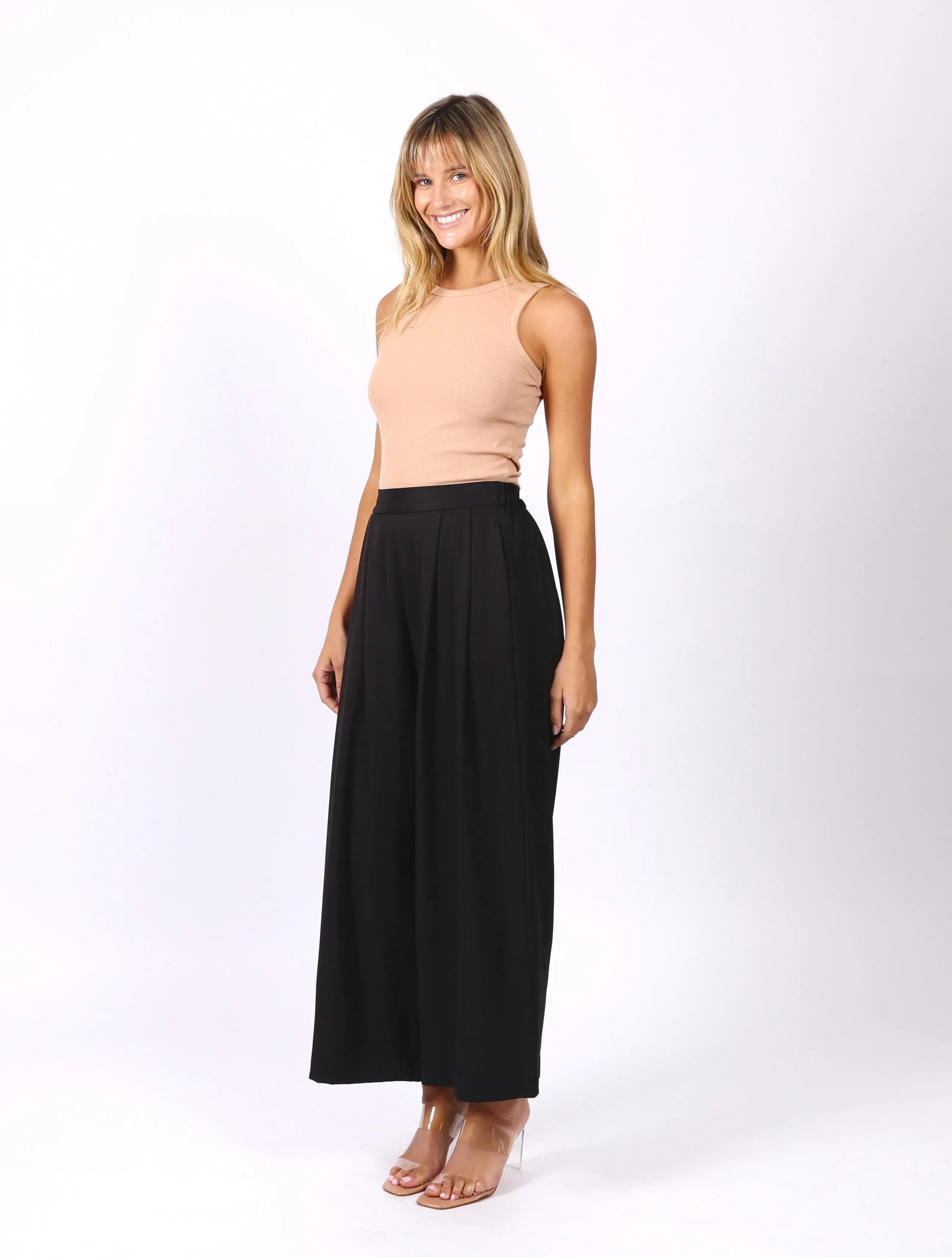 Ella Wide Leg Pant - Black