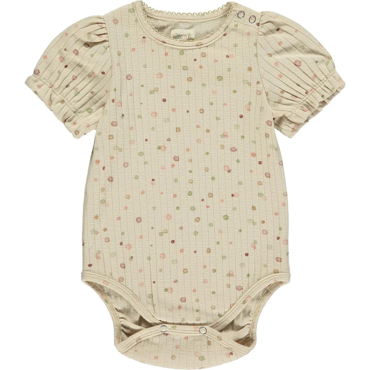 Ettie   H Cream Polka Dots Mia Onesie