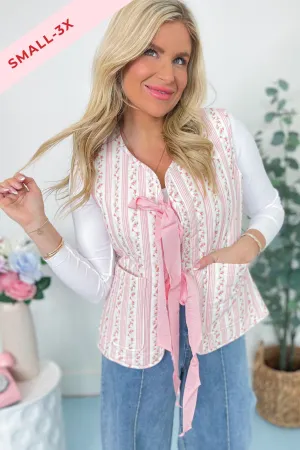 Evelynn Floral Tie Front Vest *FINAL SALE*