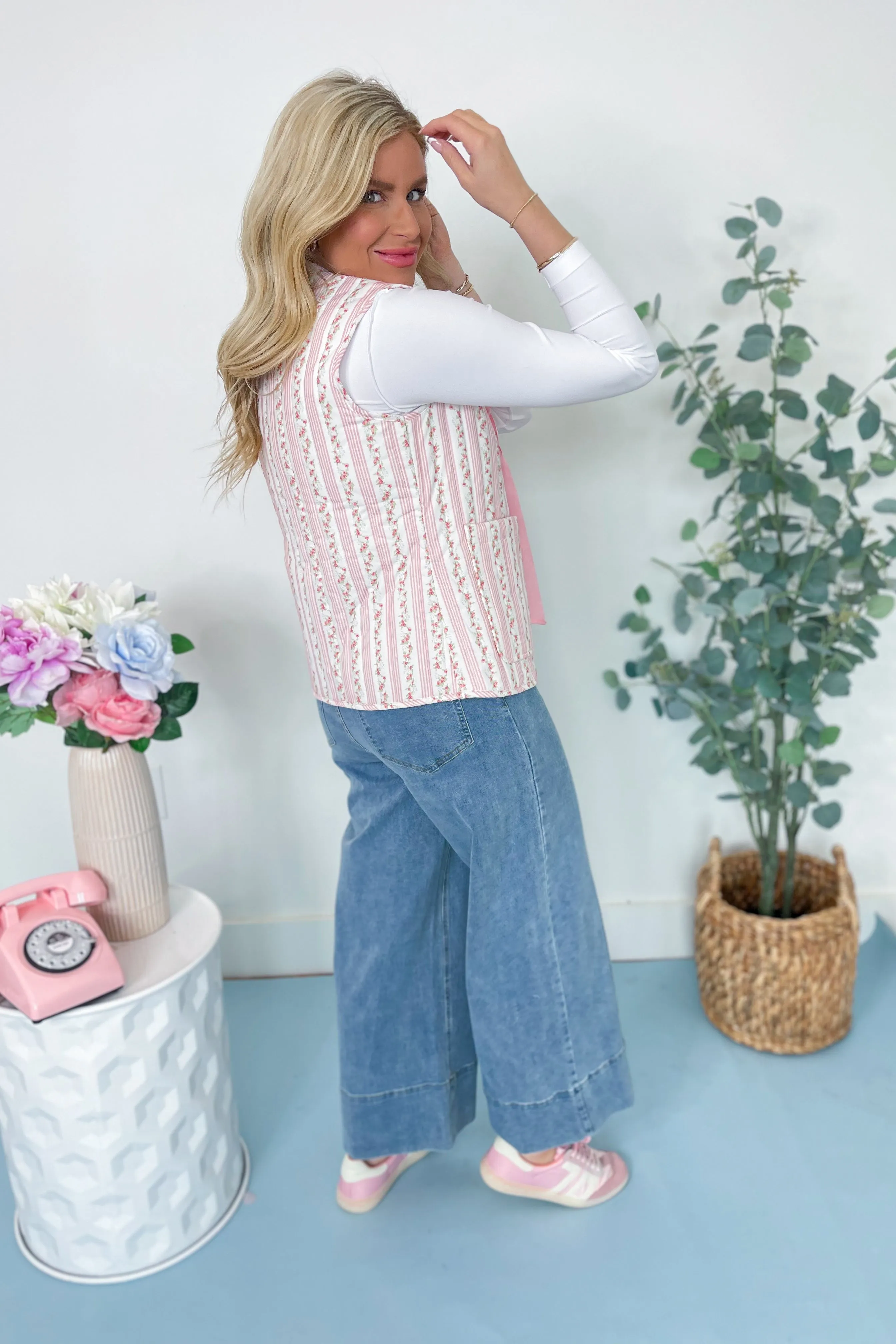 Evelynn Floral Tie Front Vest *FINAL SALE*