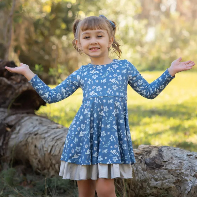 Evie's Closet Fall Floral Reversible Knit Dress