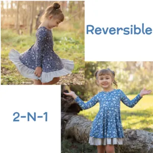 Evie's Closet Fall Floral Reversible Knit Dress