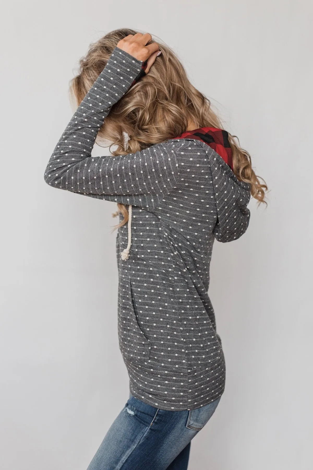 Exclusive Polka Dot & Buffalo Plaid Ampersand- Charcoal