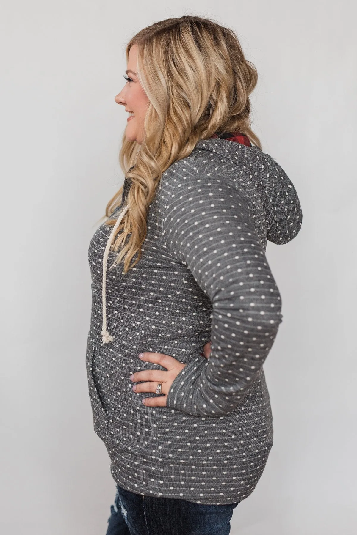 Exclusive Polka Dot & Buffalo Plaid Ampersand- Charcoal