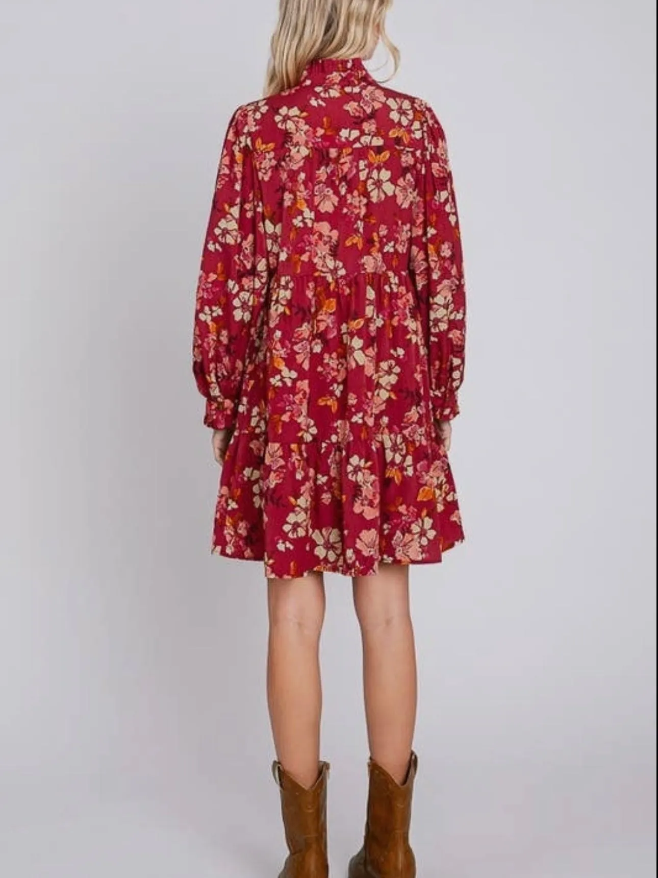 Fall Florals Dress: Berry