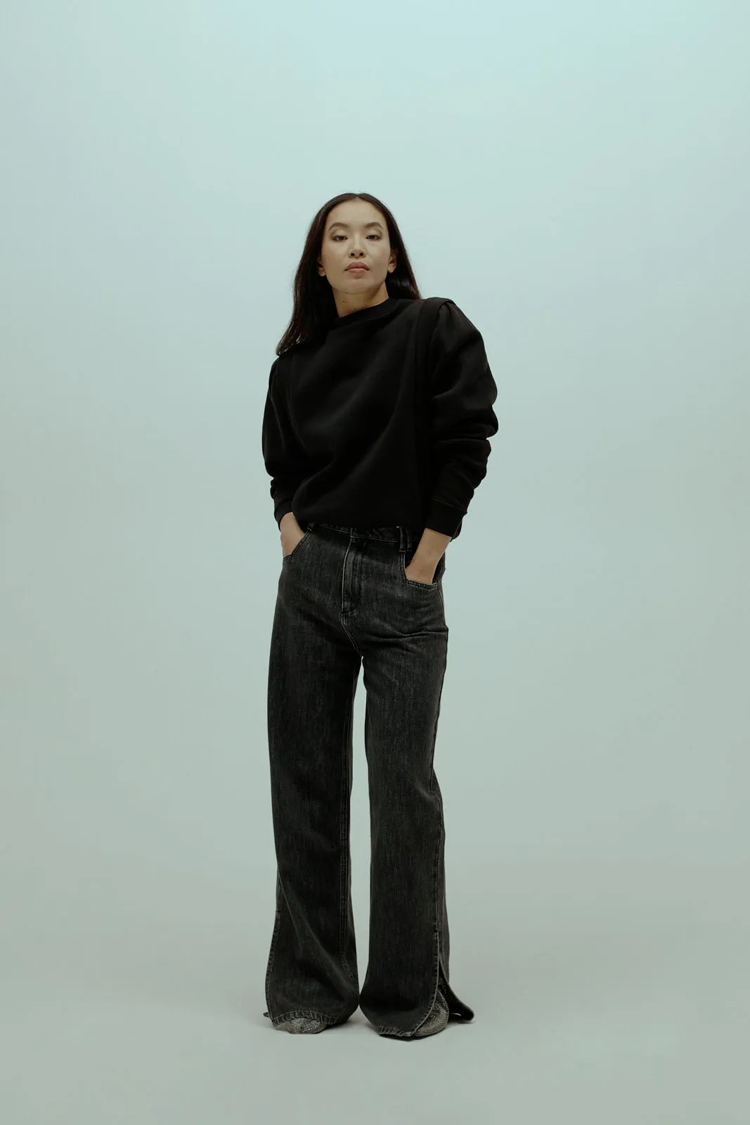 Farrah - Wide Legs Jeans With Slits