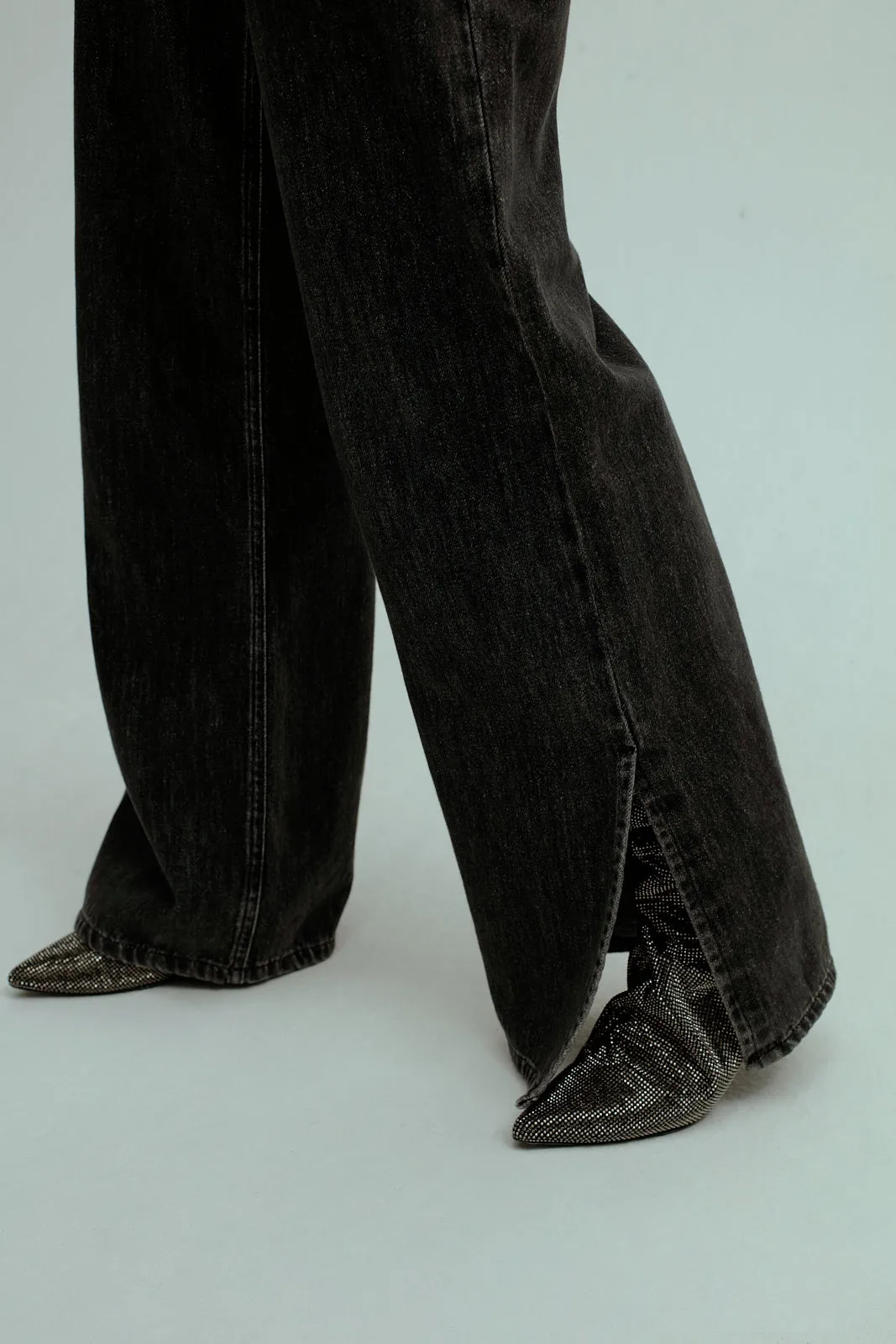 Farrah - Wide Legs Jeans With Slits