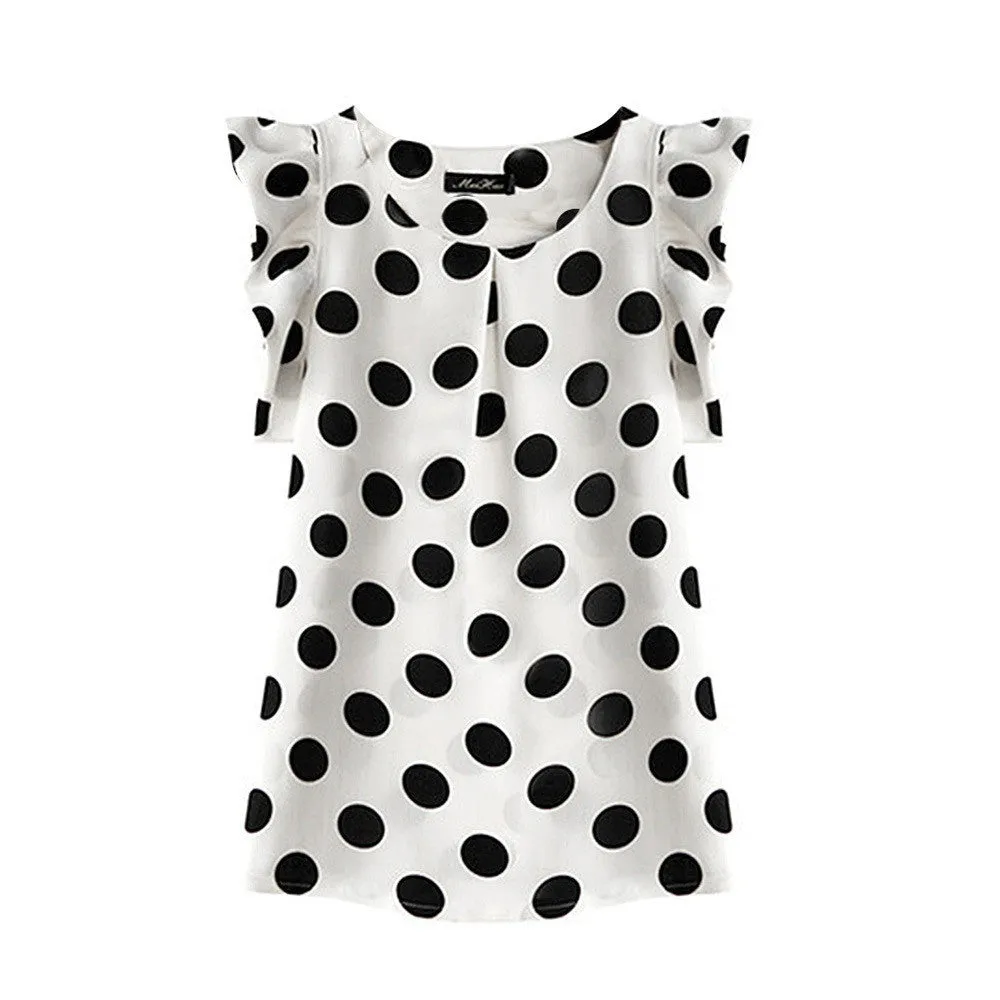 Fashion Girl Women Casual Chiffon Tshirt Short Sleeve Shirt T-shirt Tops