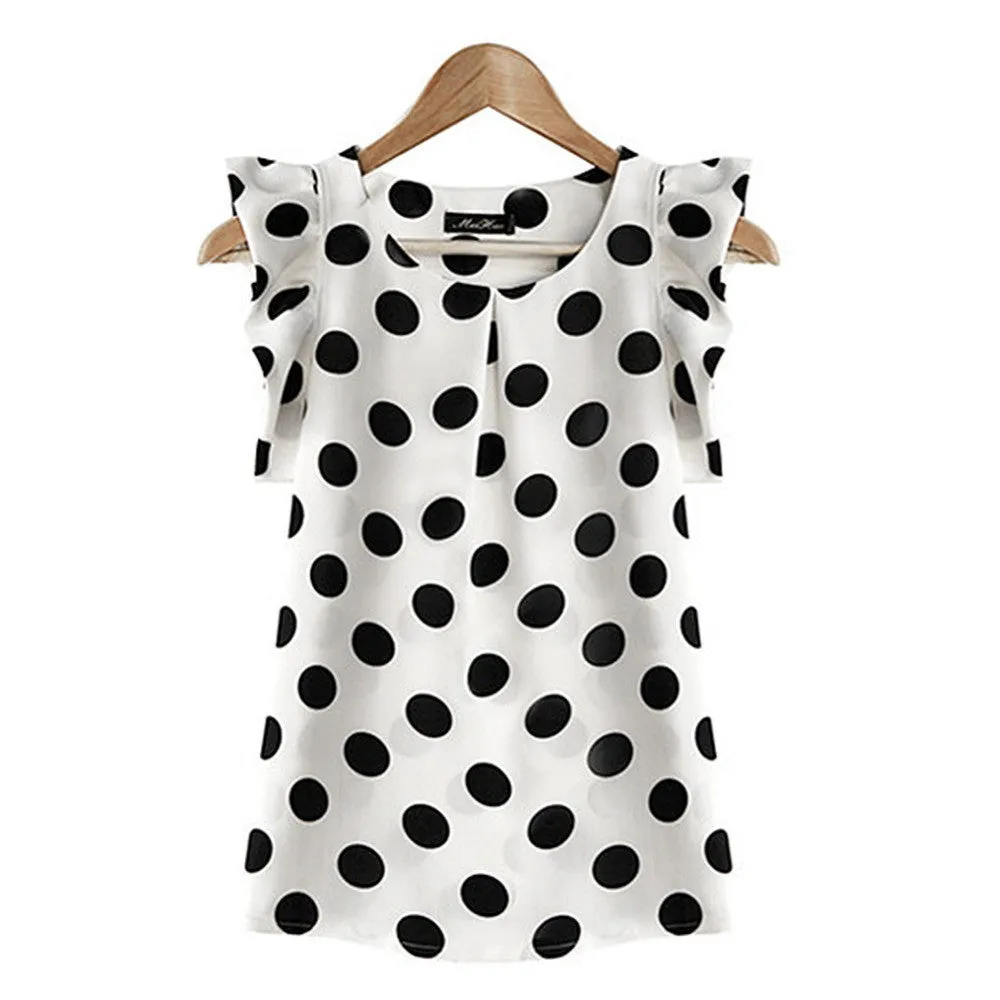 Fashion Girl Women Casual Chiffon Tshirt Short Sleeve Shirt T-shirt Tops