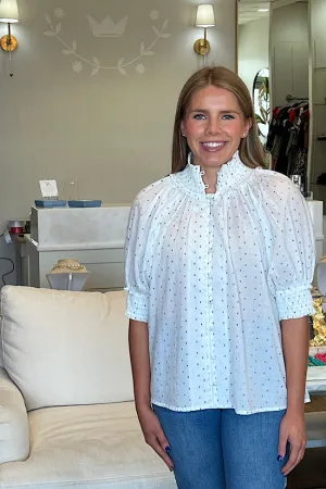 FINAL SALE: Never A Wallflower Swiss Dot Top