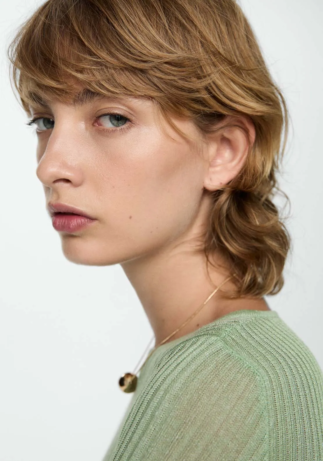 Fine ribbed knit sweater - Light/pastel Green