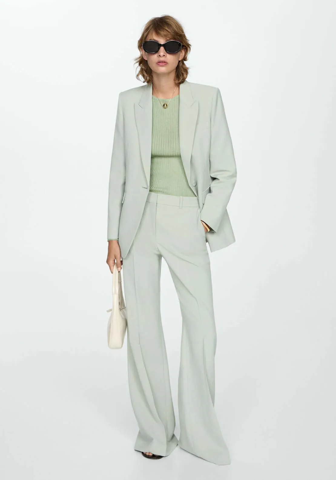 Fine ribbed knit sweater - Light/pastel Green