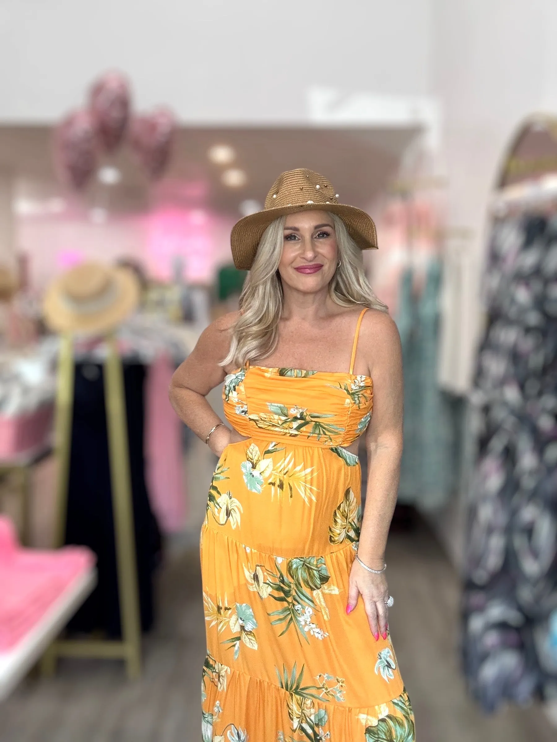 Floral Back Tie Maxi Dress