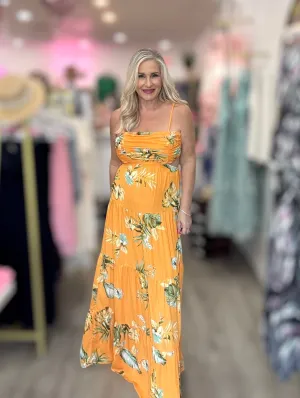 Floral Back Tie Maxi Dress