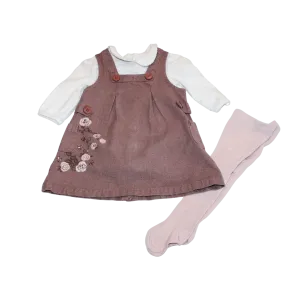Floral Collared Dress & Tights