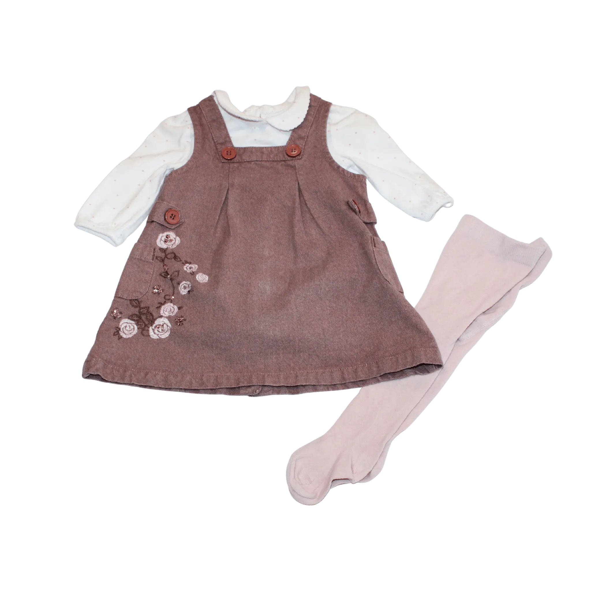Floral Collared Dress & Tights