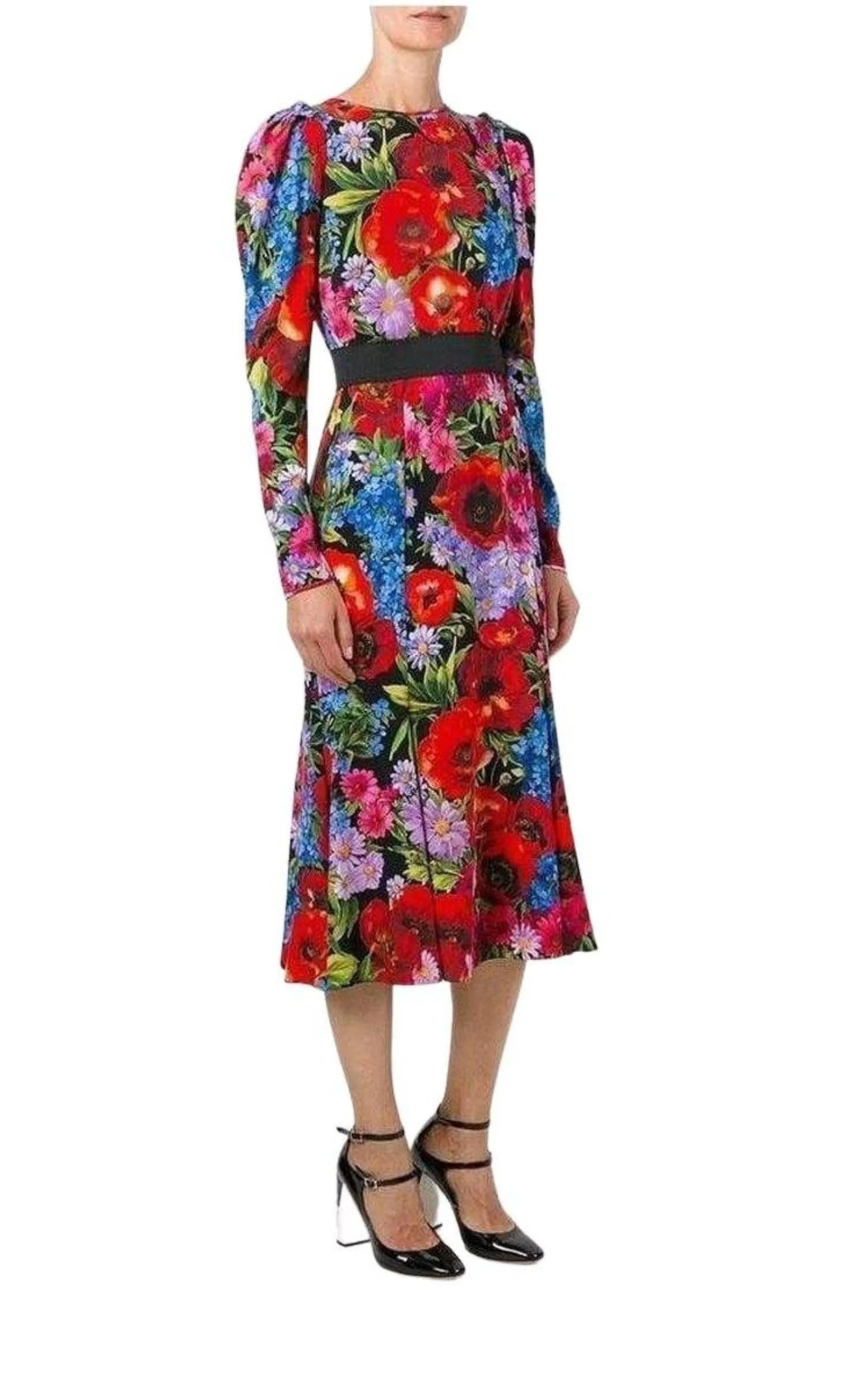 Floral Print Silk Dress