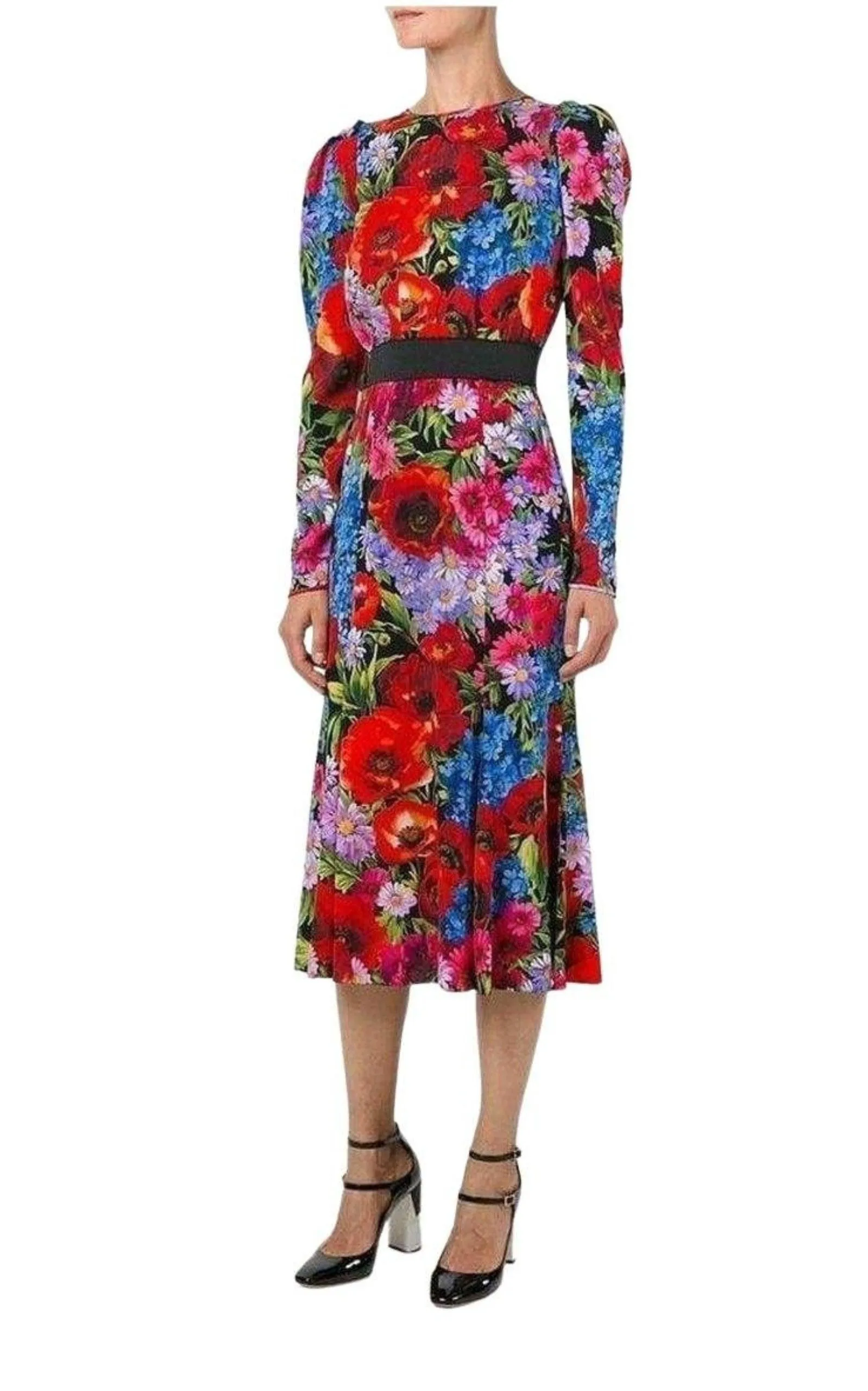 Floral Print Silk Dress