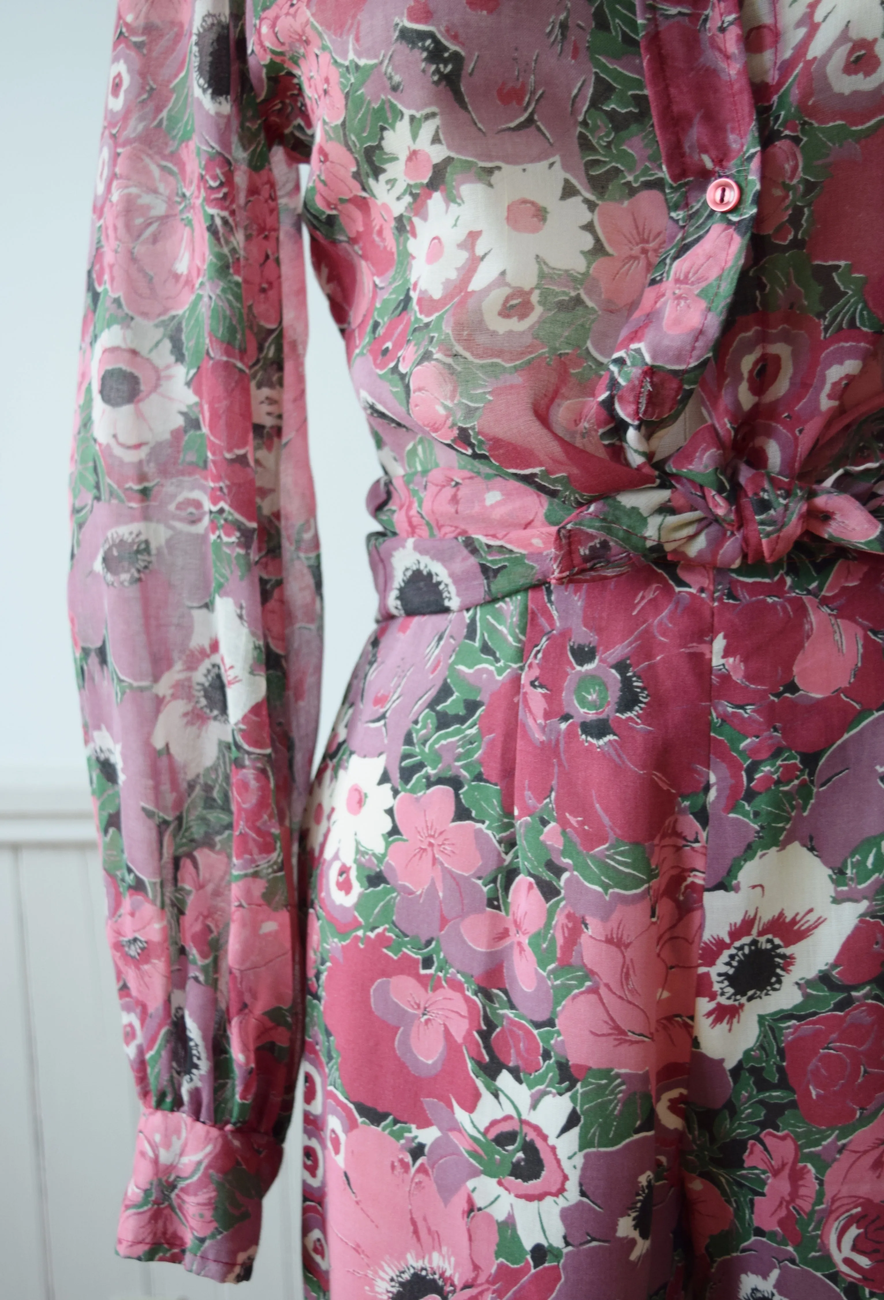 Floral Wide Leg Bellbottoms and Top | 1970s | XS