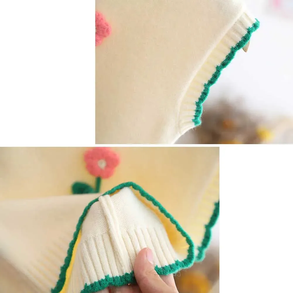 Flower Knit Pullover Vest