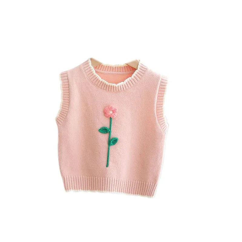 Flower Knit Pullover Vest
