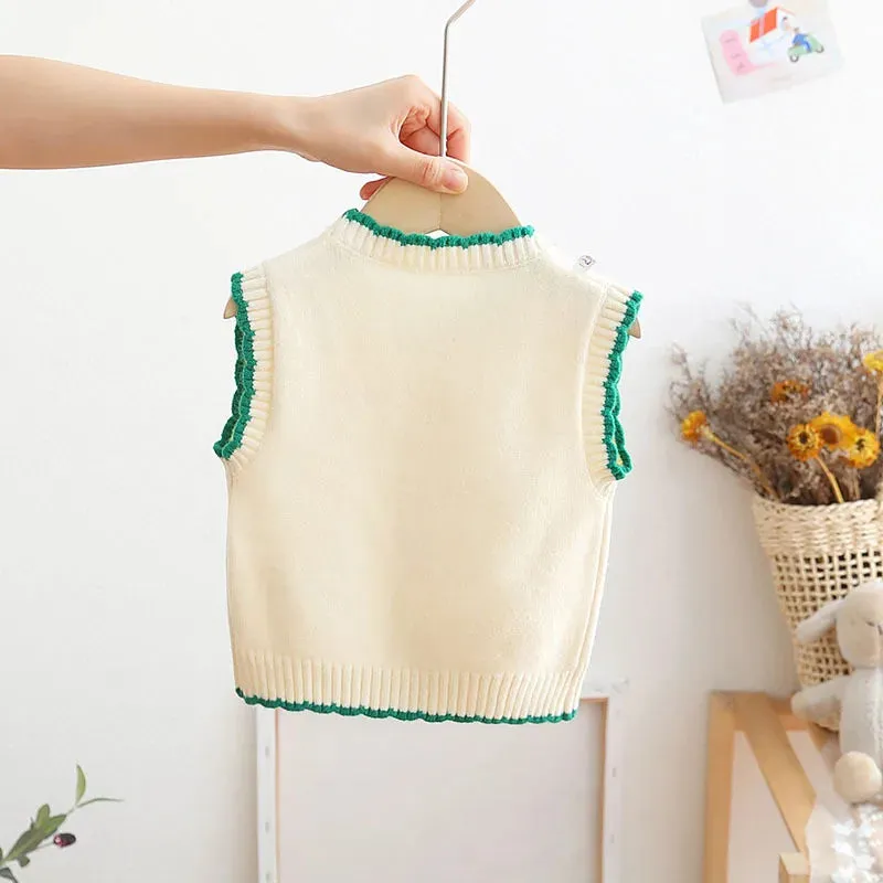 Flower Knit Pullover Vest