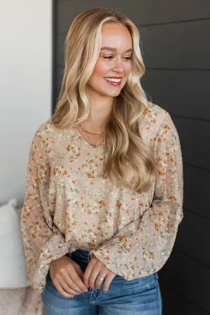 Forever Optimistic Floral Top- Beige