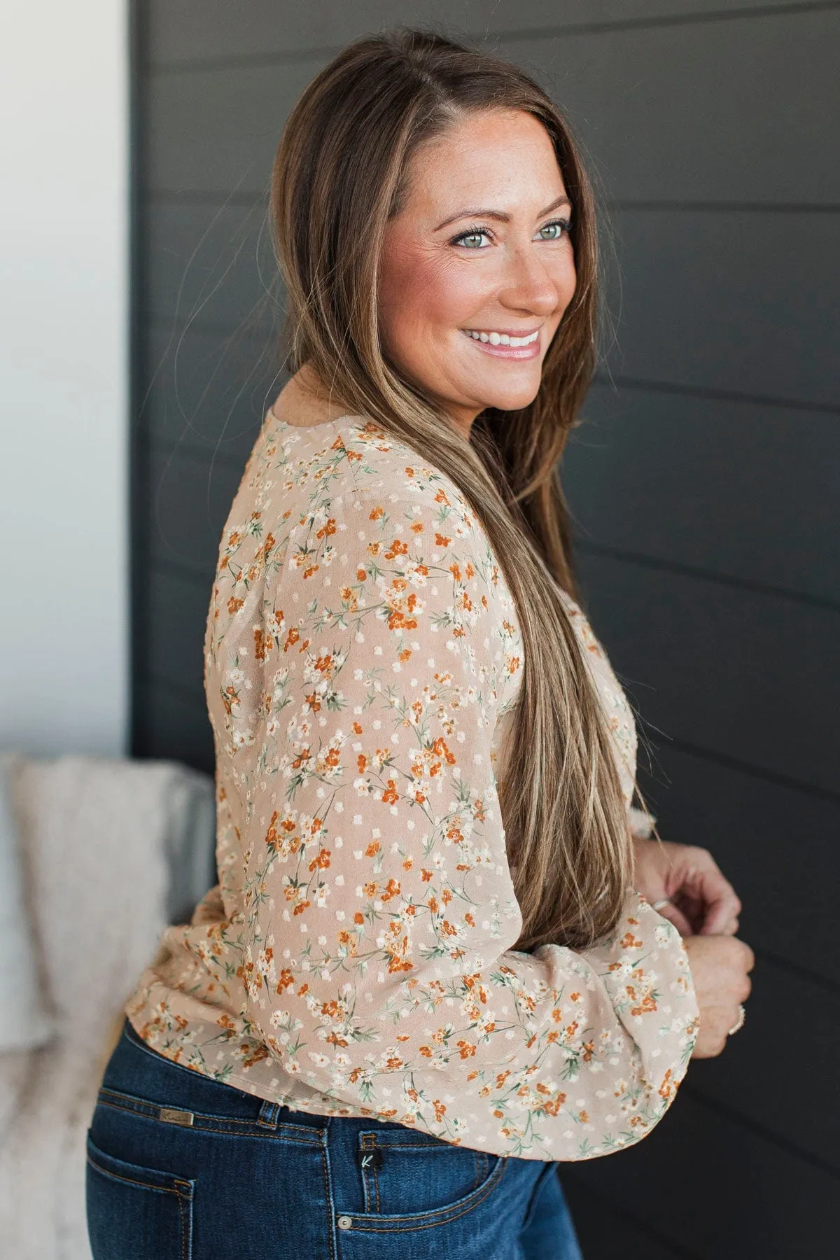 Forever Optimistic Floral Top- Beige