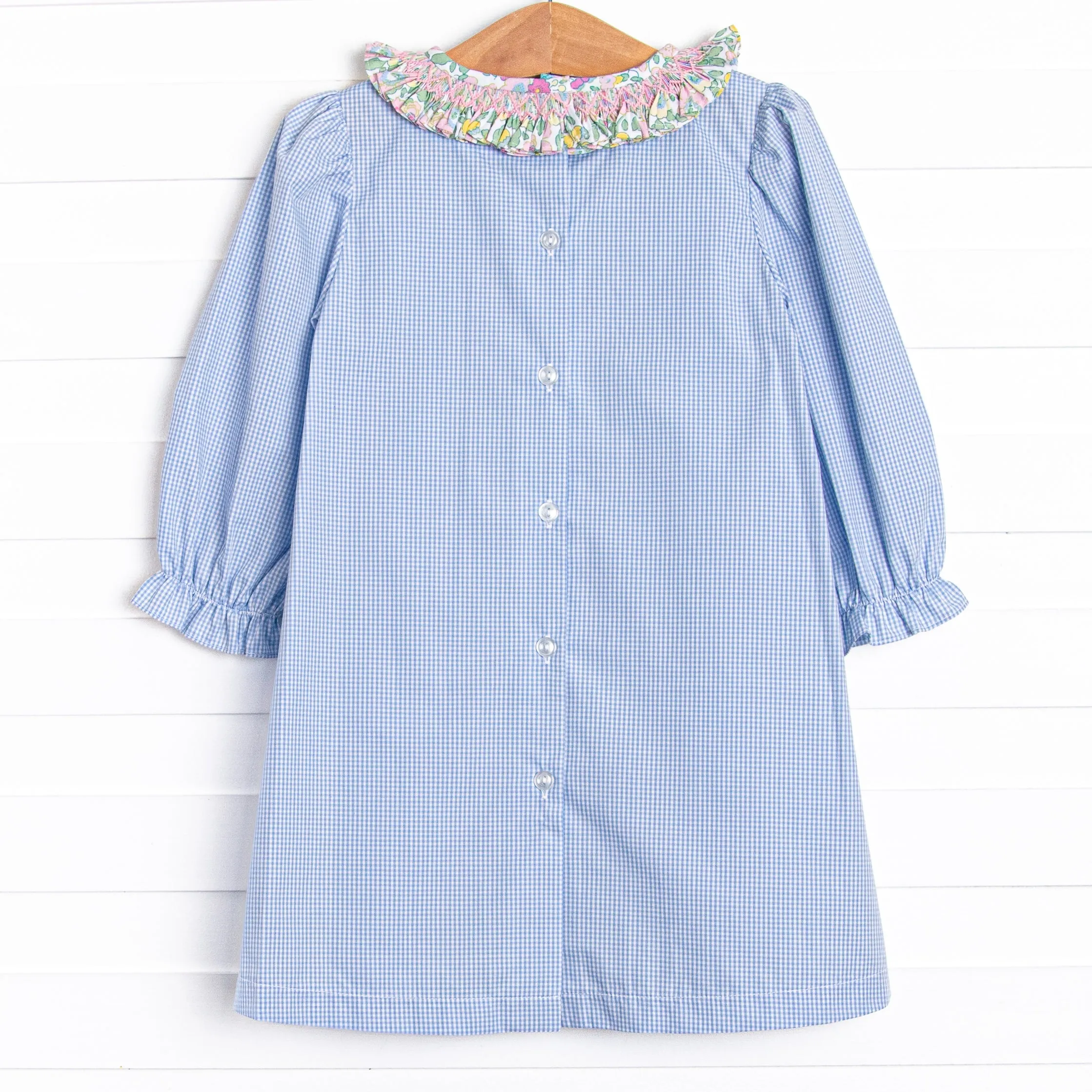 Frightening Florals Applique Dress, Blue