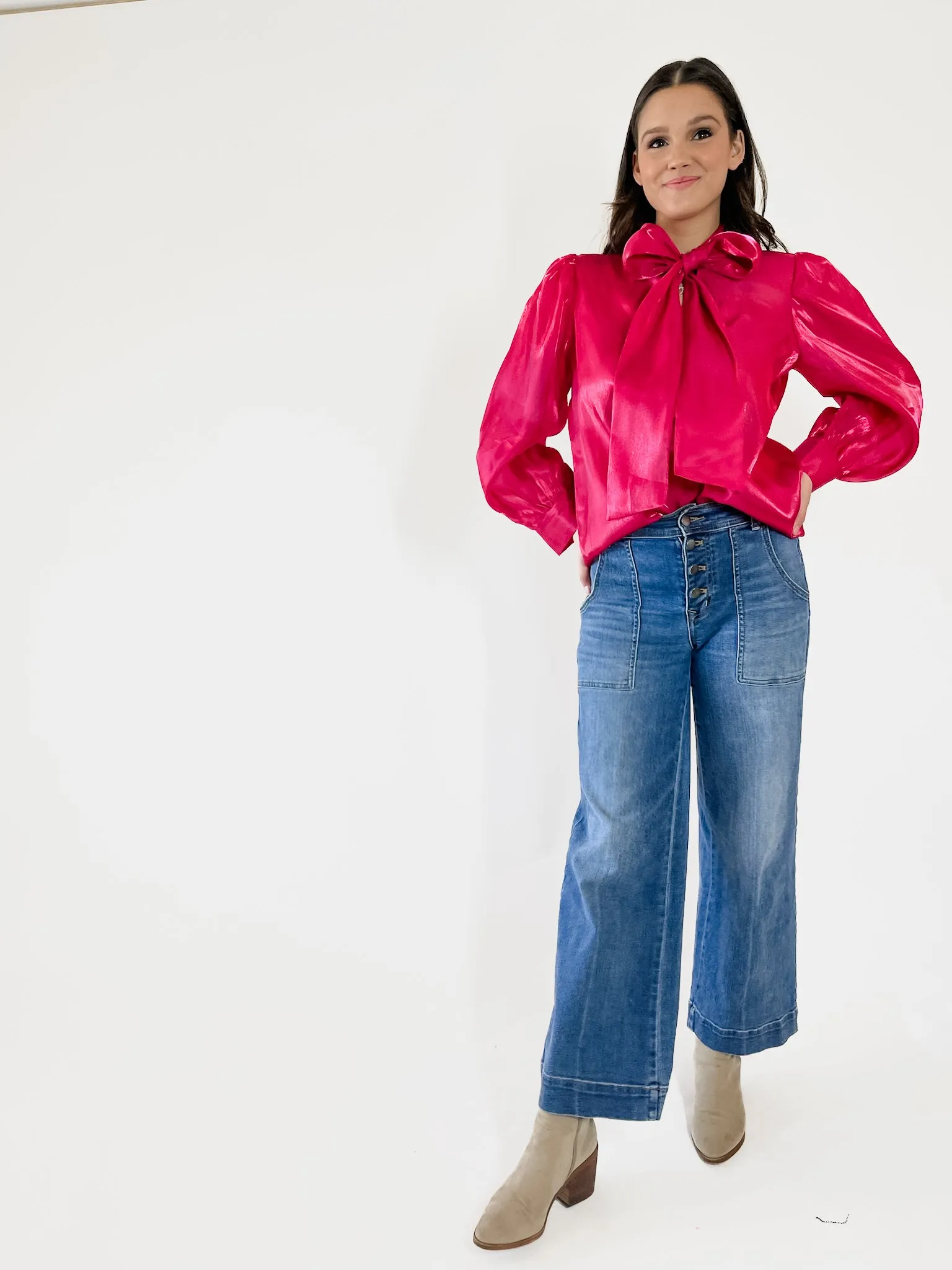 Fuchsia Organza Blouse
